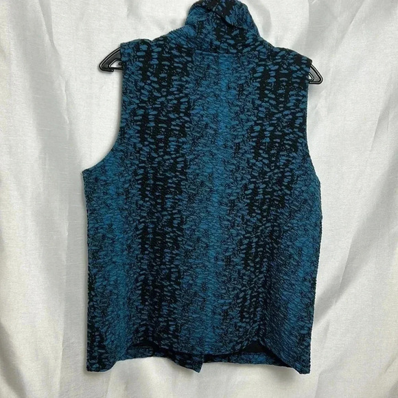 HABITAT sweater vest,oversized , PTP 22” cowl neck, artsy,textured,turquoise,NWT - Picture 4 of 14